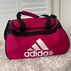 Pink adidas duffel bag